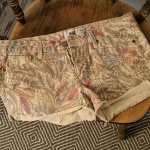 Paige Patterned Denim Cutoff Shorts